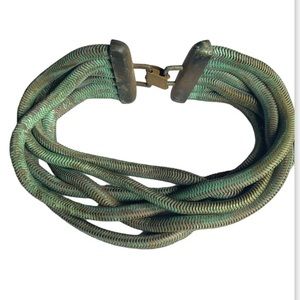 Rare Yohai Medusa Snake Necklace Choker, 6 Strands, Rare Patina Collecti…